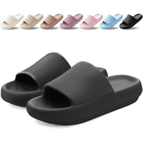 Kalanka-Claquettes Femme Chaussons Hommes Pantoufles De Douche Antidérapant Léger Semelle Épaisse Amorti Soft Tongs Sandales Confortable Piscine Plage Maison Sliders