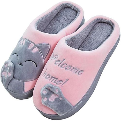 Kalanka-Mignon Chat Pantoufles Pantoufles Intérieur Anti Slip Chaussures Cadeau De Noël Pour Les Femmes Et Les Hommes
