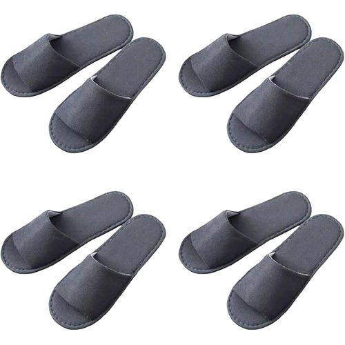 Kalanka-Slippers Hotel, Chausson Invites, Spa Pantoufles, 4 Paires Pantoufles Hôtel Peluche Pantoufles Intérieur Légères Pour Femmes Et Hommes Pour Hôtels Spa Maison Voyage (Gris Moitié Enveloppées)