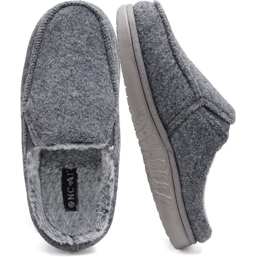 Kalanka-Pantoufles Pour Hommes,Sabots En Mousse À Mémoire De Forme En Laine,Chaussures De Maison En Feutre Avec Semelles En Caoutchouc Orthopédiques