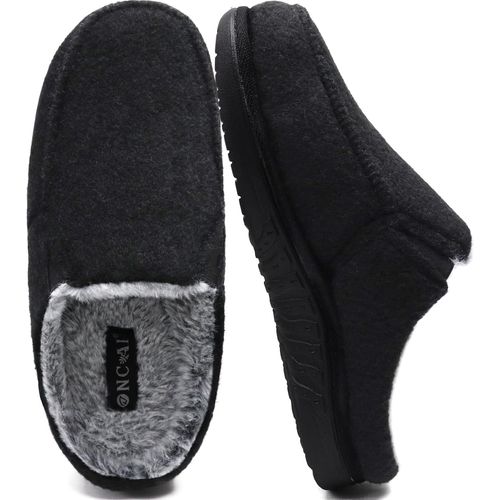 Kalanka-Pantoufles Pour Hommes,Sabots En Mousse À Mémoire De Forme En Laine,Chaussures De Maison En Feutre Avec Semelles En Caoutchouc Orthopédiques