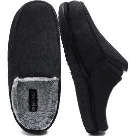 Kalanka-Pantoufles Pour Hommes,Sabots En Mousse À Mémoire De Forme En Laine,Chaussures De Maison En Feutre Avec Semelles En Caoutchouc Orthopédiques