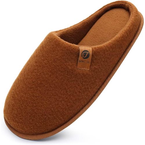 Kalanka-Chaussons Homme Pantoufles À Hiver Chaussures Chaudes Pour La Maison En Mousse À Mémoire De Forme, Laine En Peluche Doublée Avec Semelle En Caoutchouc Antidérapante Taille 40-49 Eu