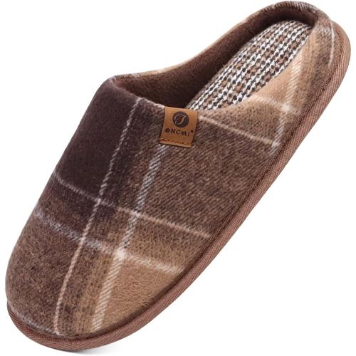 Kalanka-Chaussons Homme Pantoufles À Hiver Chaussures Chaudes Pour La Maison En Mousse À Mémoire De Forme, Laine En Peluche Doublée Avec Semelle En Caoutchouc Antidérapante Taille 40-49 Eu