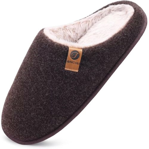 Kalanka-Chaussons Homme Pantoufles À Hiver Chaussures Chaudes Pour La Maison En Mousse À Mémoire De Forme, Laine En Peluche Doublée Avec Semelle En Caoutchouc Antidérapante Taille 40-49 Eu