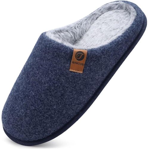 Kalanka-Chaussons Homme Pantoufles À Hiver Chaussures Chaudes Pour La Maison En Mousse À Mémoire De Forme, Laine En Peluche Doublée Avec Semelle En Caoutchouc Antidérapante Taille 40-49 Eu