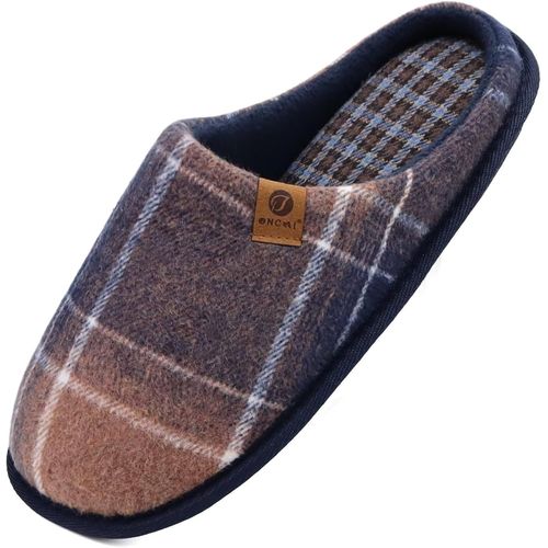 Kalanka-Chaussons Homme Pantoufles À Hiver Chaussures Chaudes Pour La Maison En Mousse À Mémoire De Forme, Laine En Peluche Doublée Avec Semelle En Caoutchouc Antidérapante Taille 40-49 Eu