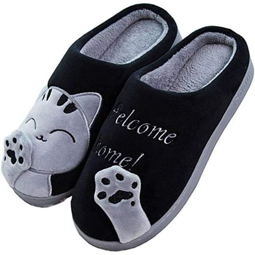 Kalanka-Mignon Chat Pantoufles Pantoufles Intérieur Anti Slip Chaussures Cadeau De Noël Pour Les Femmes Et Les Hommes