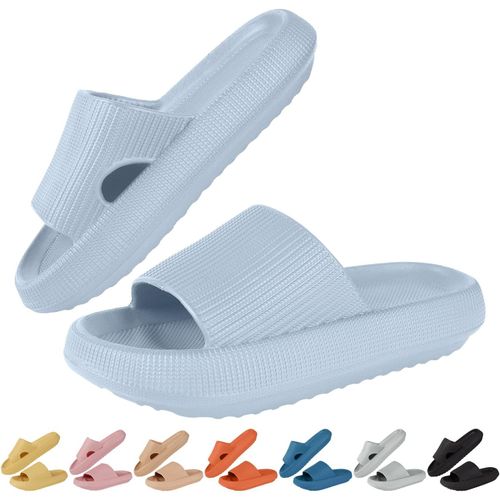 Kalanka-Claquette Hommes Femme Été Pantoufles De Douche Sandales Confortable Maison Chaussons De Bain Antidérapant Chaussures De Piscine Plage Pantoufles Plateforme