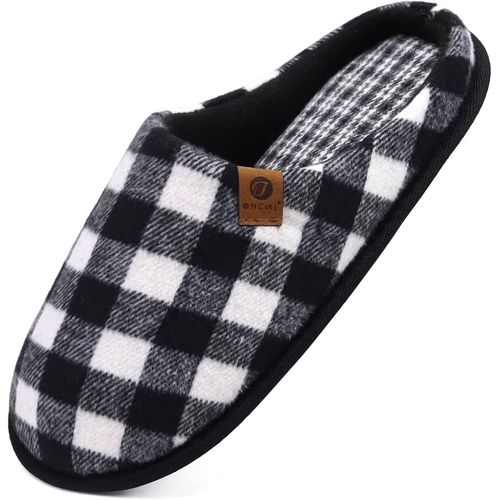 Kalanka-Chaussons Homme Pantoufles À Hiver Chaussures Chaudes Pour La Maison En Mousse À Mémoire De Forme, Laine En Peluche Doublée Avec Semelle En Caoutchouc Antidérapante Taille 40-49 Eu