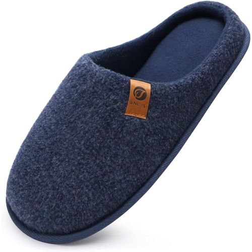 Kalanka-Chaussons Homme Pantoufles À Hiver Chaussures Chaudes Pour La Maison En Mousse À Mémoire De Forme, Laine En Peluche Doublée Avec Semelle En Caoutchouc Antidérapante Taille 40-49 Eu