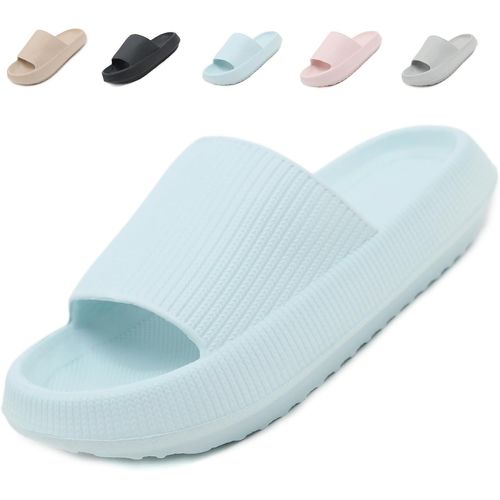 Kalanka-Claquettes Femme Sandales Homme Confortables Pantoufles Antidérapant Chaussures De Bain Cloud Slides Pour Maison Plage Piscine