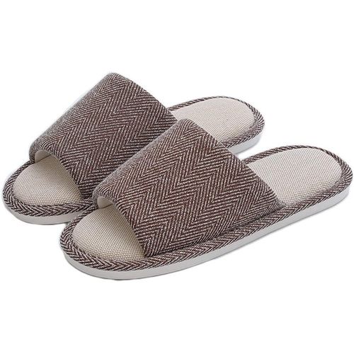 Kalanka-Femmes Chaussons En Lin Pantoufles Coton Pantoufles Antidérapantes Pour L'intérieur & L'extérieur Quatre Saisons Pantoufles Souples Hommes
