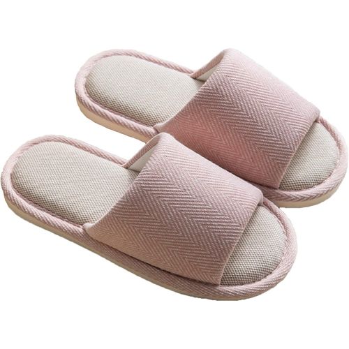 Kalanka-Femmes Chaussons En Lin Pantoufles Coton Pantoufles Antidérapantes Pour L'intérieur & L'extérieur Quatre Saisons Pantoufles Souples Hommes