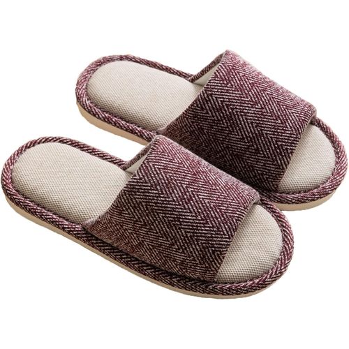 Kalanka-Femmes Chaussons En Lin Pantoufles Coton Pantoufles Antidérapantes Pour L'intérieur & L'extérieur Quatre Saisons Pantoufles Souples Hommes