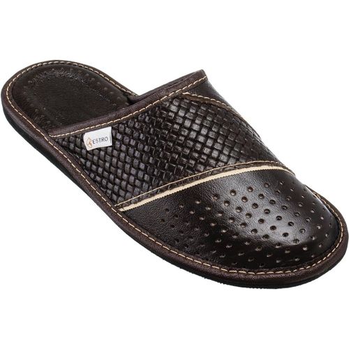 Kalanka-Chaussons Hommes Pantoufle Chausson Homme Cuir Mules Pantoufles M66