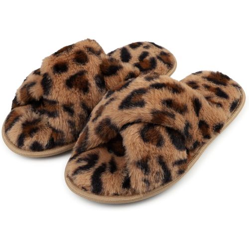 Kalanka-Chaussons Femme Pantoufles En Mousse À Mémoire De Forme Antidérapantes Et Confortables Chaussons Femme Hiver Pelucheuses Bout Ouvert Slippers Pour Intérieur/Extérieur