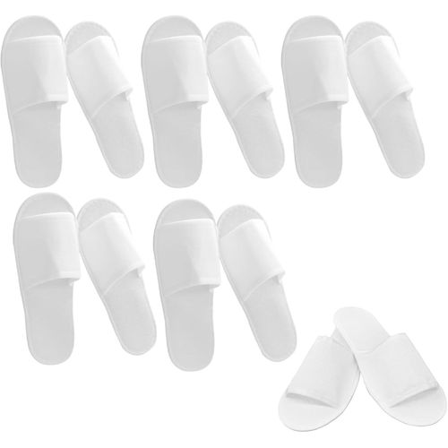 Kalanka-Chausson Hotel,Chaussons Invités,Chausson Jetable,5 Paires Pantoufles À Semelles Souples,Chausson Bout Ouvert Lavable Et Re¿Utilisables,Pantoufle Maison Chausson Unisexes