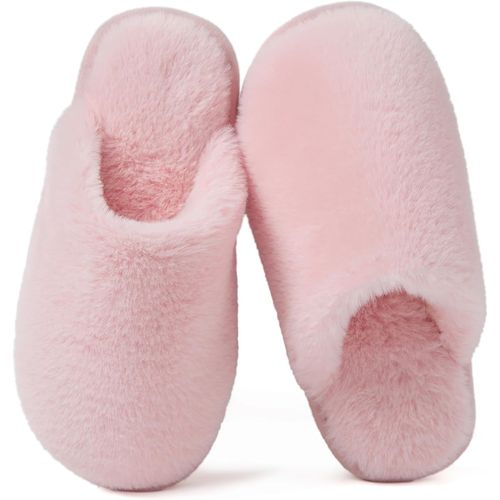 Kalanka-Chaussons Femme Homme Hiver Pantoufles Fourrés Chaud Confortable Antidérapants Souples Cozy Peluche Doublure Maison Douce
