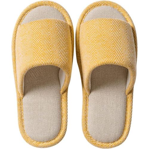 Kalanka-Femmes Chaussons En Lin Pantoufles Coton Pantoufles Antidérapantes Pour L'intérieur & L'extérieur Quatre Saisons Pantoufles Souples Hommes