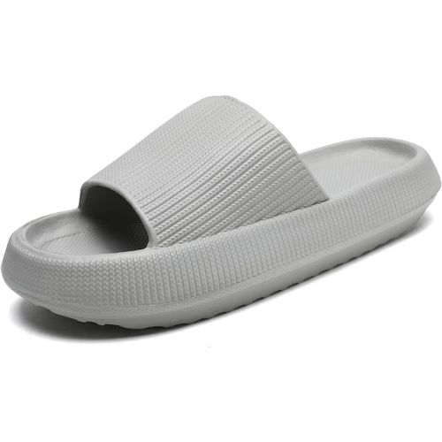 Kalanka-Pantoufles Claquettes Femmes Hommes Summer Chaussons,Massage De Douche Salle De Bain Non Glissée Séchage Rapide Orteil Ouvert Super Doux Confortable Pantoufles