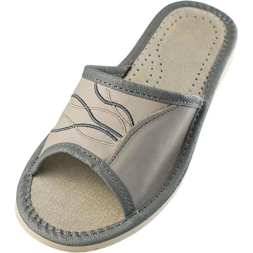 Kalanka-- Pantoufles Pour Femme En Cuir - Chaussons Compensées Pour Femmes - Fait Main - Mules Bout Ouvert - Idéal Pour Été
