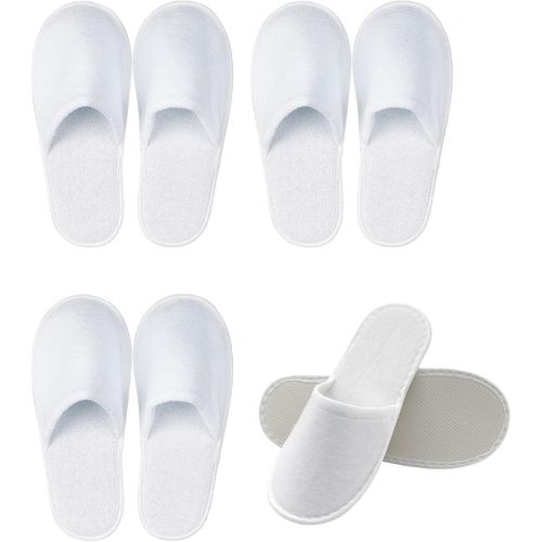 Kalanka-Pantoufles Jetables Pour Hôtel - Chaussons Invités En Tissu Non Tissé Pour Hommes Et Femmes - Idéal Pour Spa, Voyage - Taille Universelle, 4 Paires