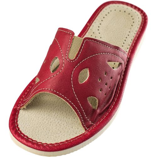 Kalanka-- Pantoufles Pour Femme En Cuir - Chaussons Compensées Pour Femmes - Fait Main - Mules Bout Ouvert - Idéal Pour Été