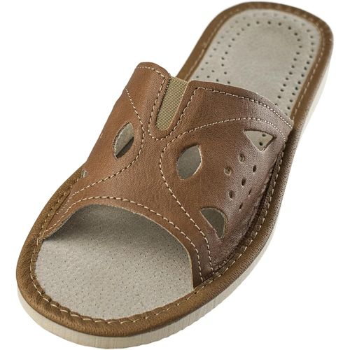 Kalanka-- Pantoufles Pour Femme En Cuir - Chaussons Compensées Pour Femmes - Fait Main - Mules Bout Ouvert - Idéal Pour Été