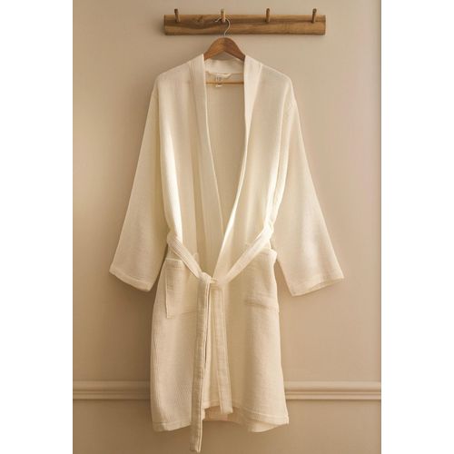Peignoir Kimono Nid D'abeille, Taille Unique, 100% Coton Bio