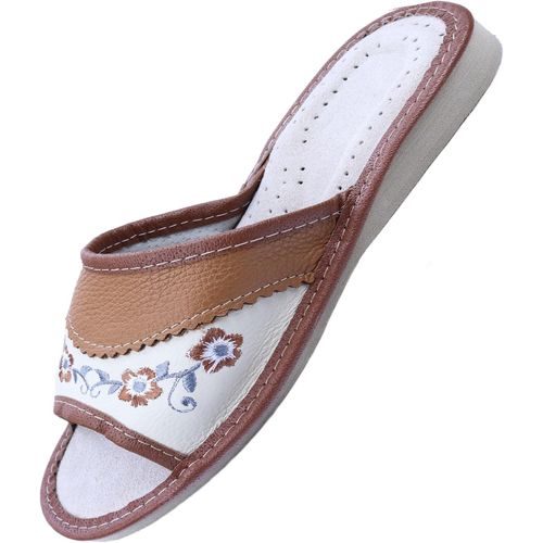 Kalanka-Chaussons Femme Cuir \U2013 Fabriqué À La Main Pantoufles Femme - Pratique Pantoufles Femme \U2013 Solide Chaussons Cuir Adulte