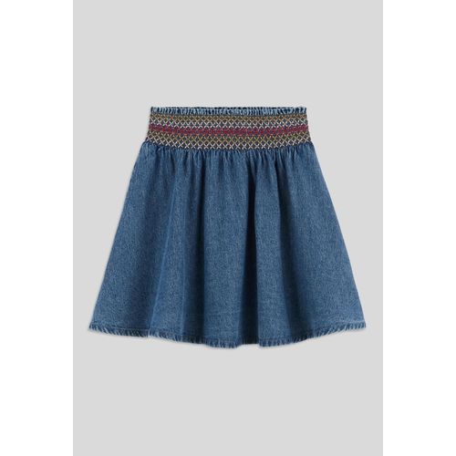 Jupe À Smocks En Coton