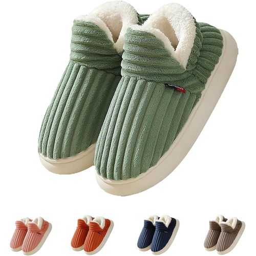 Kalanka-Chaussons Femme Hiver, Chausson Chaud Femme, Antidérapantes Et Confortables En Peluche Forme De Pantoufles D'hiver Et Pelucheuses Pour La Maison