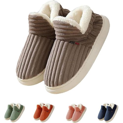 Kalanka-Chaussons Femme Hiver, Chausson Chaud Femme, Antidérapantes Et Confortables En Peluche Forme De Pantoufles D'hiver Et Pelucheuses Pour La Maison
