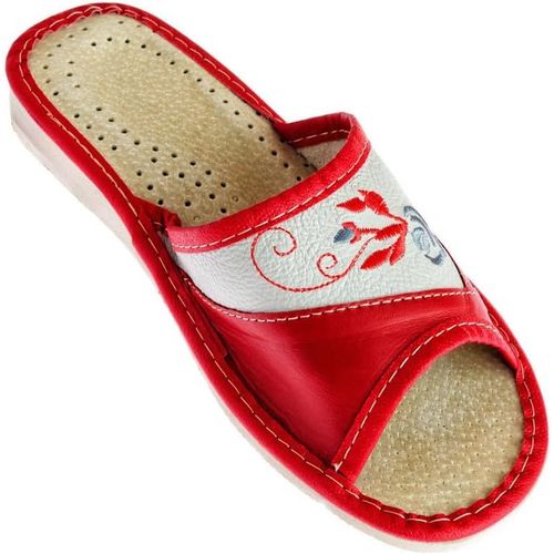 Kalanka-Chaussons Cuir Femme - Pratique Pantoufles Adulte - Fabriqué À La Main - Chaussures Confort