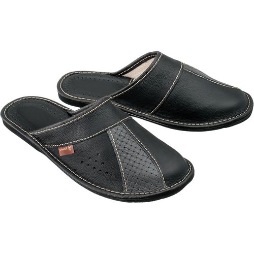 Kalanka-Chaussons Hommes Pantoufle Chausson Homme Cuir Mules Pantoufles M44