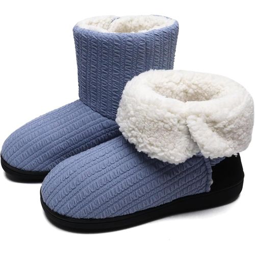 Kalanka-Chausson Pantoufles Femmes Chaudes D'hiver Chaussures De Maison Des Madame Doublure En Fourrure