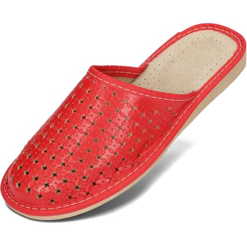 Kalanka-Chaussons Femme Pantoufles Cuir Mules Chaussures Maison Éco Blanc Noir Beige Rouge Marron 36 37 38 39 40 41 Eu