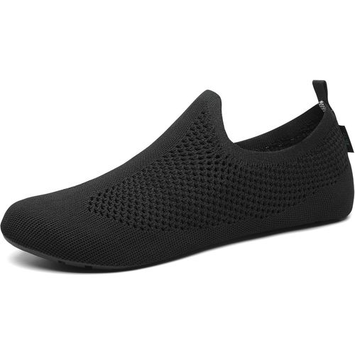 Kalanka-Chaussons Léger Antidérapante Pantoufles Souple Respirant, 36-47 Noir Unisex-Adultes