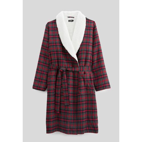 Peignoir À Carreaux En Flanelle Intérieur Sherpa