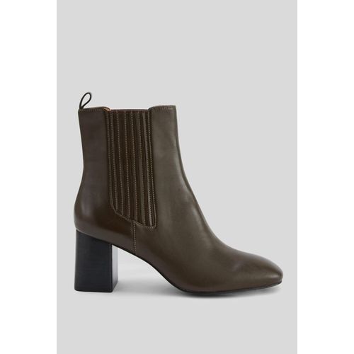 Bottines À Talon En Cuir