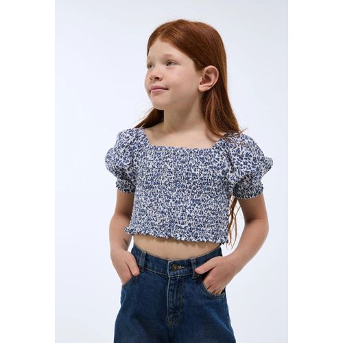 Top Smocké Imprimé En Coton