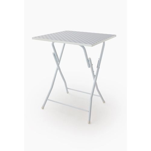 Table Pliable Imprimé, 60xh75 Cm, En Métal Et Bois
