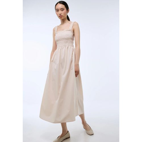Robe Midi Smockée En Coton Bio Gots