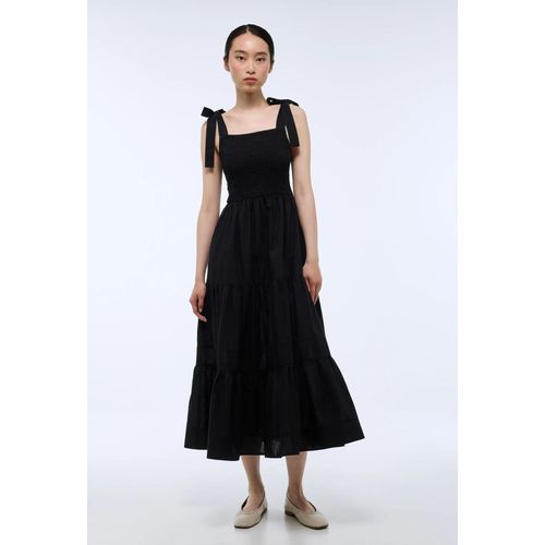 Robe Longue Smockée Contenant Du Lin