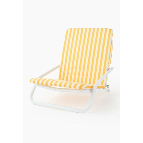 Chaise Pliante En Métal, Matelas En Tissu Rayé