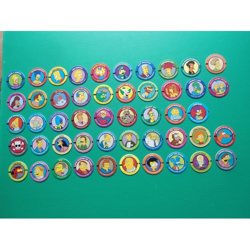 Simpsons, Rare Et Véritable Série De Pogs (Caps) Importé Des Usa, De La Marque Officielle "Skycaps, Bongo", Année 1994.