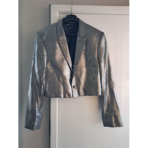 Blazer Court Neuf Argenté Taille 42-44 Neuf Asos