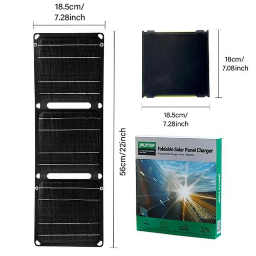 2000w Puissant Portable Pliable Panneau Solaire Flexible 5v Usb A C Chargeur De Batterie De Téléphone Portable Dc 12v Plaque Pour Centrale Électrique-21w Noir