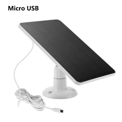 Panneau solaire Micro USB Type C extérieur DC étanche cellules solaires chargeur panneaux solaires pour caméra de sécurité petit système d'éclairage domestique-Micro USB Blanc